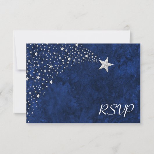 Silver Falling Stars UAWG RSVP Karte (Vorderseite)