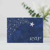 Silver Falling Stars UAWG RSVP Karte (Stehend Vorderseite)