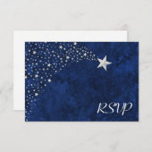 Silver Falling Stars UAWG RSVP Karte (Vorne/Hinten)