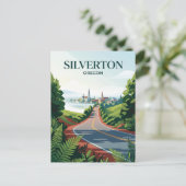 Silver Falls Highway USA is translated to: Silver Postkarte (Stehend Vorderseite)