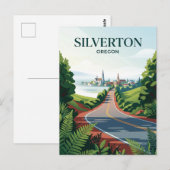 Silver Falls Highway USA is translated to: Silver Postkarte (Vorne/Hinten)