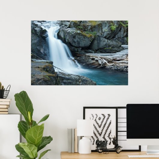 Silver Falls, Mount Rainier National Park Poster (Heimbüro)