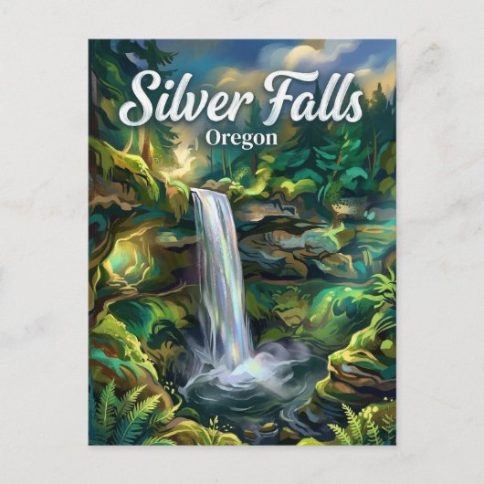 Silver Falls Oregon Postkarte (Vorderseite)