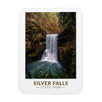 Silver Falls Staat Park Oregon Wasserfarben Vintag