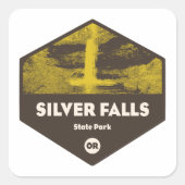 Silver Falls State Park Oregon Quadratischer Aufkleber (Vorderseite)