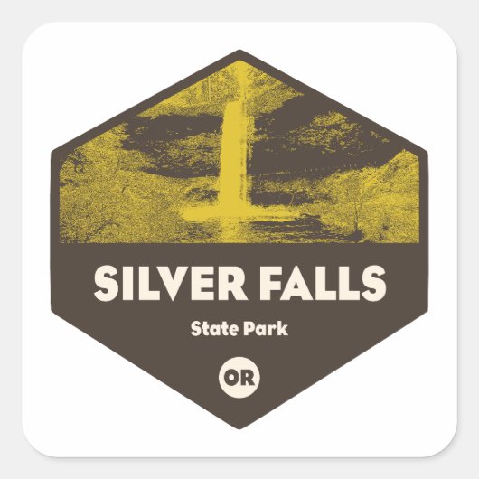 Silver Falls State Park Oregon Quadratischer Aufkleber (Vorderseite)