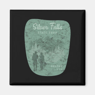 Silver Falls State Park Oregon Wandern Retro Vinta Magnet
