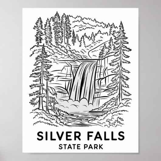 Silver Falls State Park Oregon Wasserfall Camping Poster (Vorne)