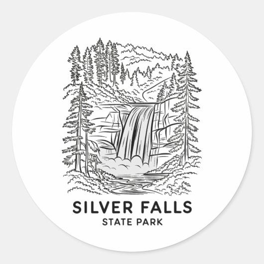 Silver Falls State Park Oregon Wasserfall Camping Runder Aufkleber (Vorderseite)