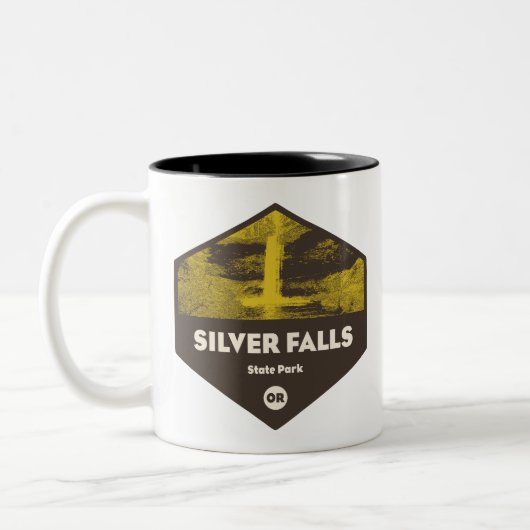 Silver Falls State Park Oregon Zweifarbige Tasse (Links)