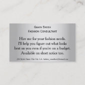 Silver Fashion Consultant Visitenkarten Visitenkarte (Rückseite)