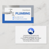 Silver Faucet Dripping Water Droplets Visitenkarte (Vorne/Hinten)