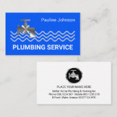 Silver Faucet On Bright Blue Wave Visitenkarte (Vorne/Hinten)