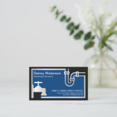 Silver Faucet Pipe Blaue Flutwasser Klempner  Visitenkarte (Stehend Vorderseite)