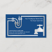 Silver Faucet Pipe Blaue Flutwasser Klempnerei Visitenkarte (Rückseite)