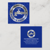 Silver Faucet-Pipeline in blauen Gewässern Quadratische Visitenkarte (Vorne/Hinten)