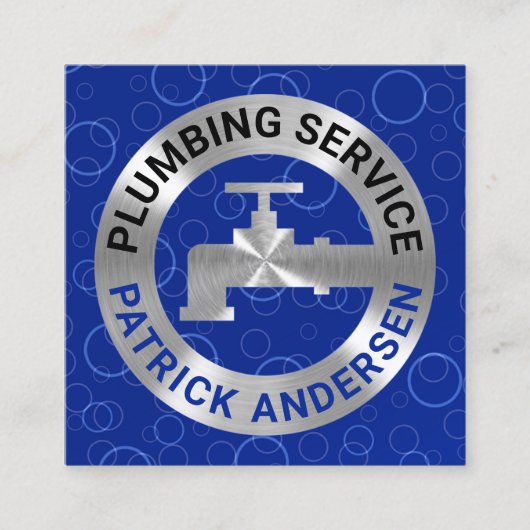 Silver Faucet-Pipeline in blauen Gewässern Quadratische Visitenkarte (Vorderseite)