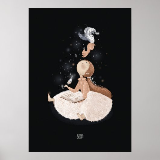 SILVER FEATHER SQUIRREL von Alexandra Dikaia Poster (Vorne)