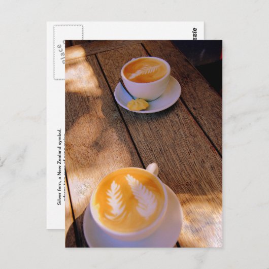 Silver Fern Cappuccino Postkarte (Vorne/Hinten)