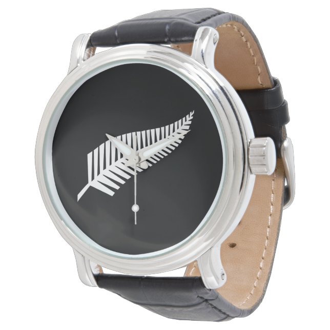 Silver fern flag (NZ) Armbanduhr (Schrägansicht)