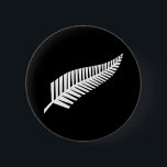 Silver fern flag (NZ) Button<br><div class="desc">The silver fern motif is associated with New Zealand,  and a silver fern flag may be used as an unofficial flag of New Zealand, 

Image attribution: By Bamse - Own work,  CC BY-SA 3.0,  https://commons.wikimedia.org/w/index.php?curid=5160357</div>