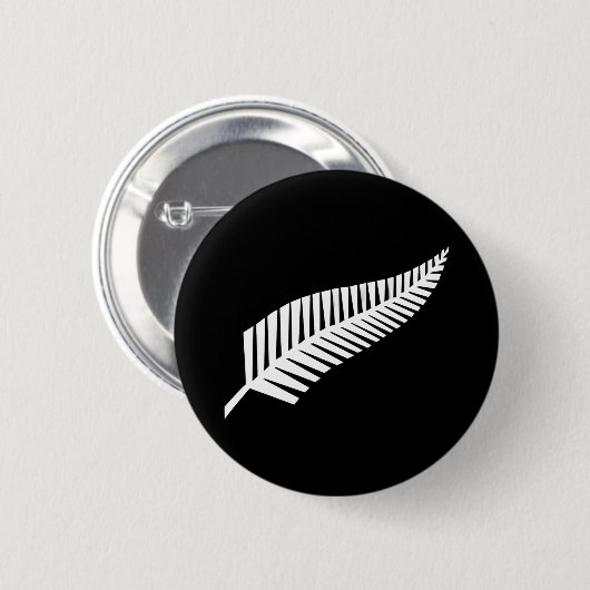 Silver fern flag (NZ) Button (Vorne & Hinten)