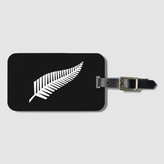 Silver fern flag (NZ) Gepäckanhänger (Vorderseite (Horizontal))