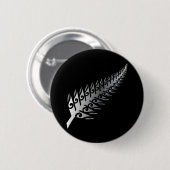 Silver Fern New Zealand Maori Style - Geschenk Ide Button (Vorne & Hinten)