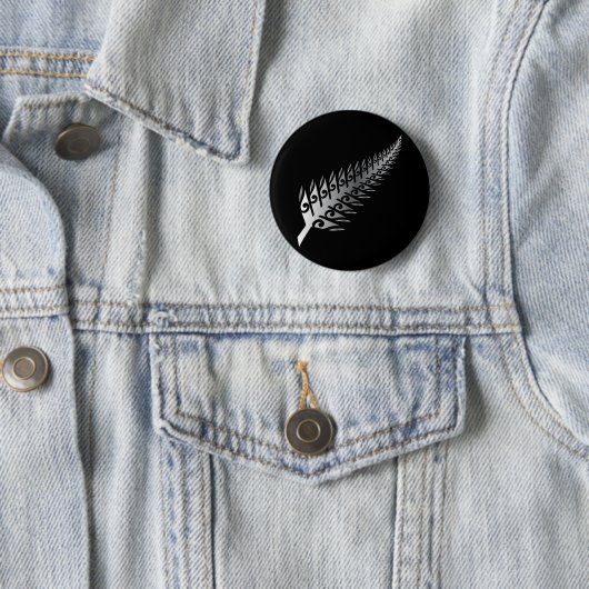 Silver Fern New Zealand Maori Style - Geschenk Ide Button (Beispiel)