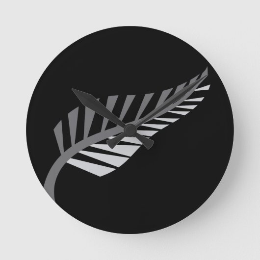 Silver Fern Phantastisches Neuseeland-Image Runde Wanduhr (Vorderseite)