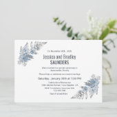 Silver Fern Wedding Reception Einladung (Stehend Vorderseite)