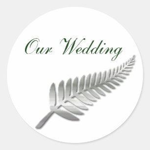 Silver Fern Wedding Umschlag Aufkleber