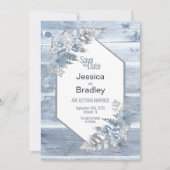 Silver Fern Wood Botanical Wedding Save The Date (Vorderseite)