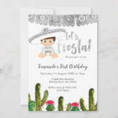 Silver Fiesta charro Junge Geburtstag Einladung (Vorderseite)