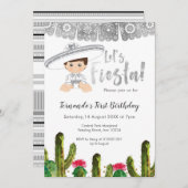 Silver Fiesta charro Junge Geburtstag Einladung (Vorne/Hinten)