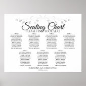 Silver Filigree Chic 7 Table Wedding Chart Poster (Vorne)