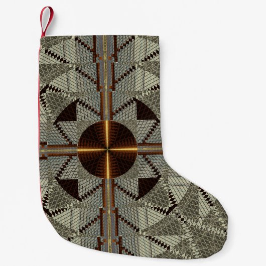 Silver Filigree mit Gold Cross Kleiner Weihnachtsstrumpf (Vorderseite)