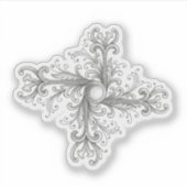 Silver Filigree Pearl Quatrefoil Aufkleber (Vorderseite)