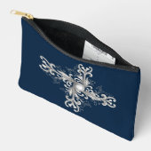 Silver Filigree Pearl Quatrefoil Zubehörtasche (Offen)