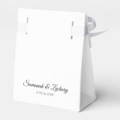 Silver Filigree Simple Elegant Wedding Vielen Dank Geschenkschachtel (Rückseite)