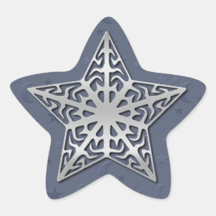 Silver Filigree Star Stern-Aufkleber
