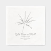 Silver Fireworks New Year's Eve Party Servietten Mit Folie (Vorderseite)