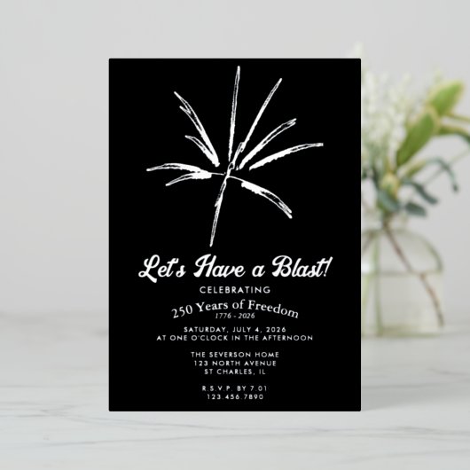 Silver Fireworks Sestercentennial 4. Juli Folieneinladung (Stehend vorne)