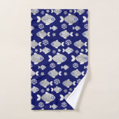 Silver Fish Evil Eye Pattern Badhandtuch Set (Handtuch)