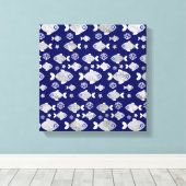 Silver Fish Evil Eye Pattern Leinwanddruck (Insitu (Holzboden))