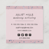 Silver Flakes und Blush Pink Square Visitenkarte (Rückseite)