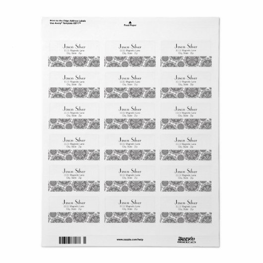 Silver Flame Address Labels Adressaufkleber (Vorne)