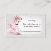 Silver Flamingo Ballet Baby Dusche Windel Raffel Begleitkarte (Vorderseite)