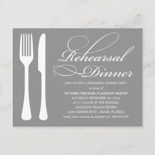 SILVER FLATWARE PROBE DINNER INVITE EINLADUNGSPOSTKARTE