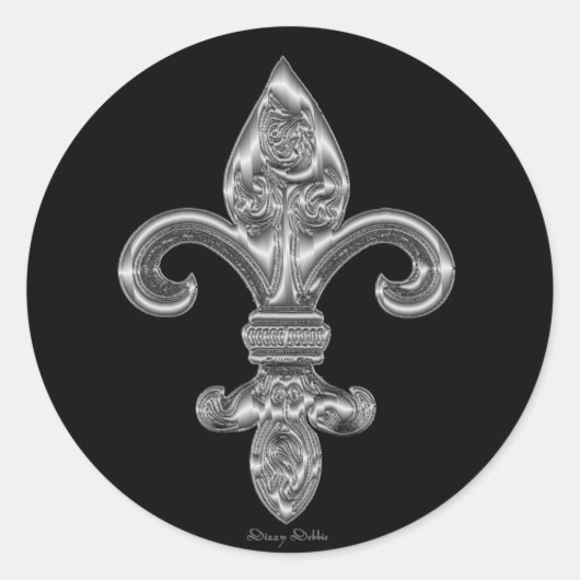 Silver Fleur De Li Sticker (Vorderseite)